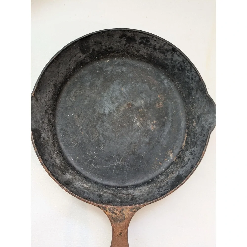Griswold Iron Mountain 7 1032A Cast Iron Skillet Ban 2 Spout Unrestored